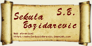 Sekula Božidarević vizit kartica